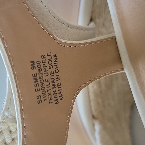 Sun + Stone Woman's Esme Strappy Crochet Wedge Espadrille Sandal Sz 9 Ivory Boho - Picture 4 of 16